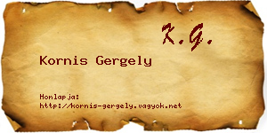 Kornis Gergely névjegykártya